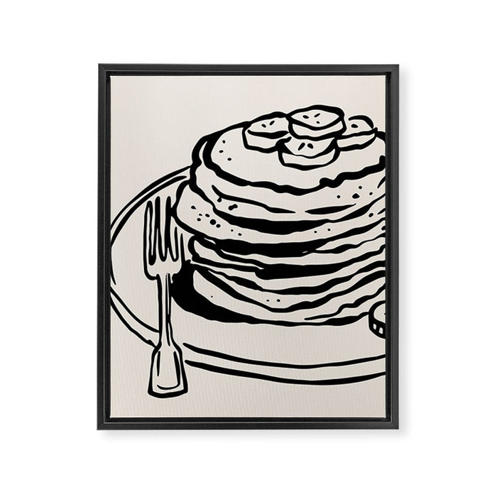 Pancake Stack Neutral Kitchen Print Framed Canvas Print Gallery Image 1