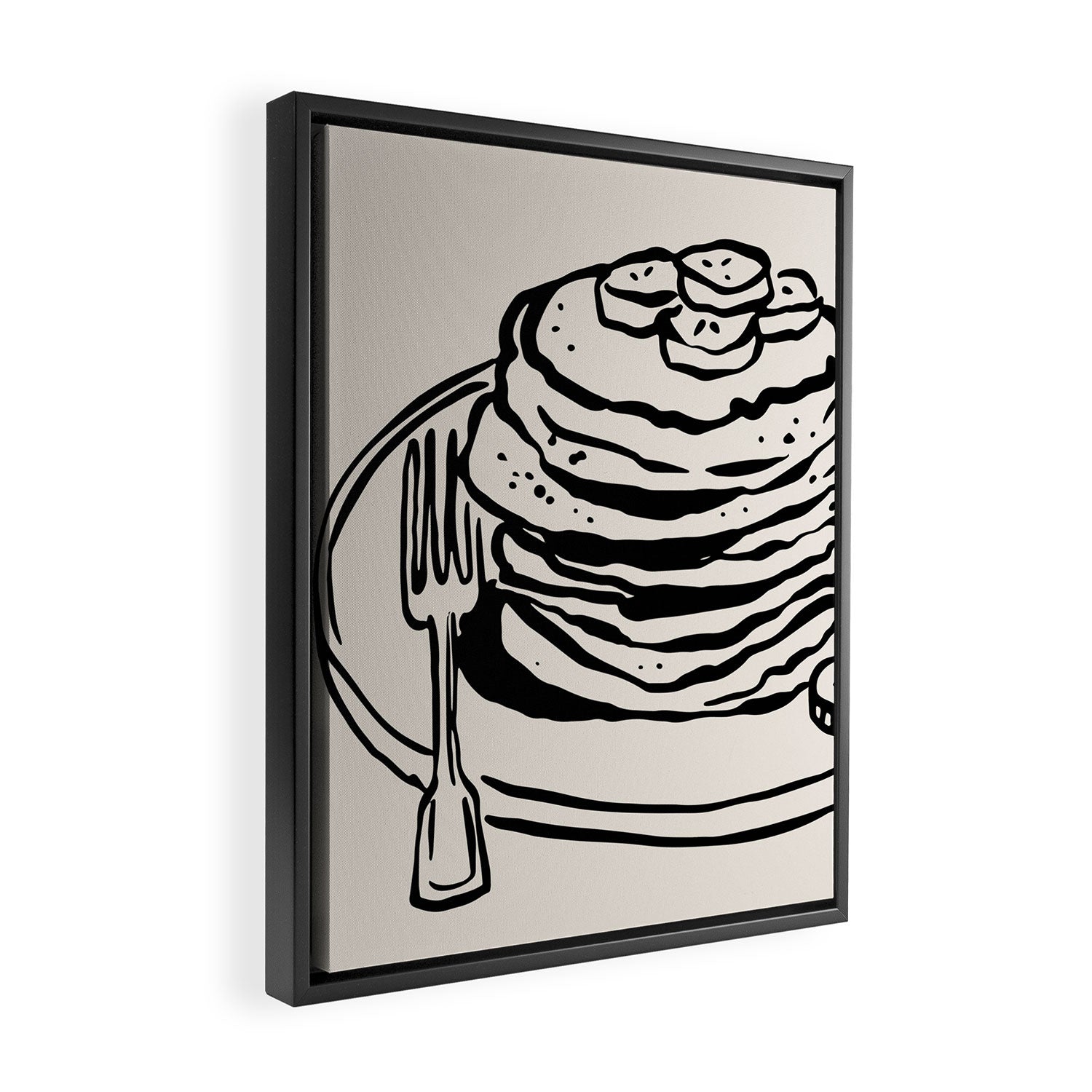 Pancake Stack Neutral Kitchen Print Framed Canvas Print Gallery Image 2