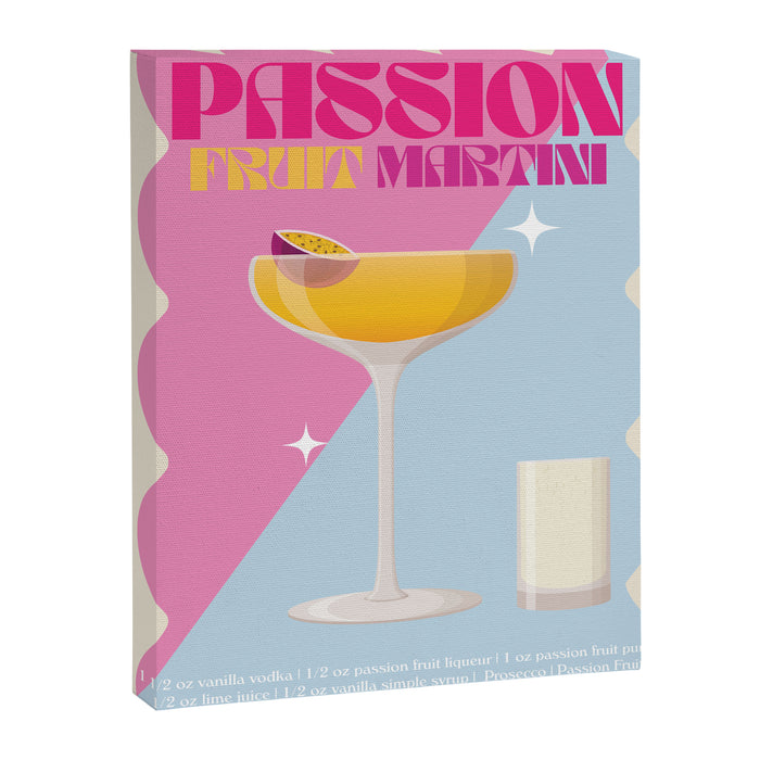 Passion Fruit Martini Cocktail Print Canvas Print Gallery Image 1