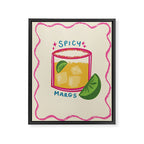 Spicy Margs Cocktail Print Framed Canvas Print Gallery Image 6