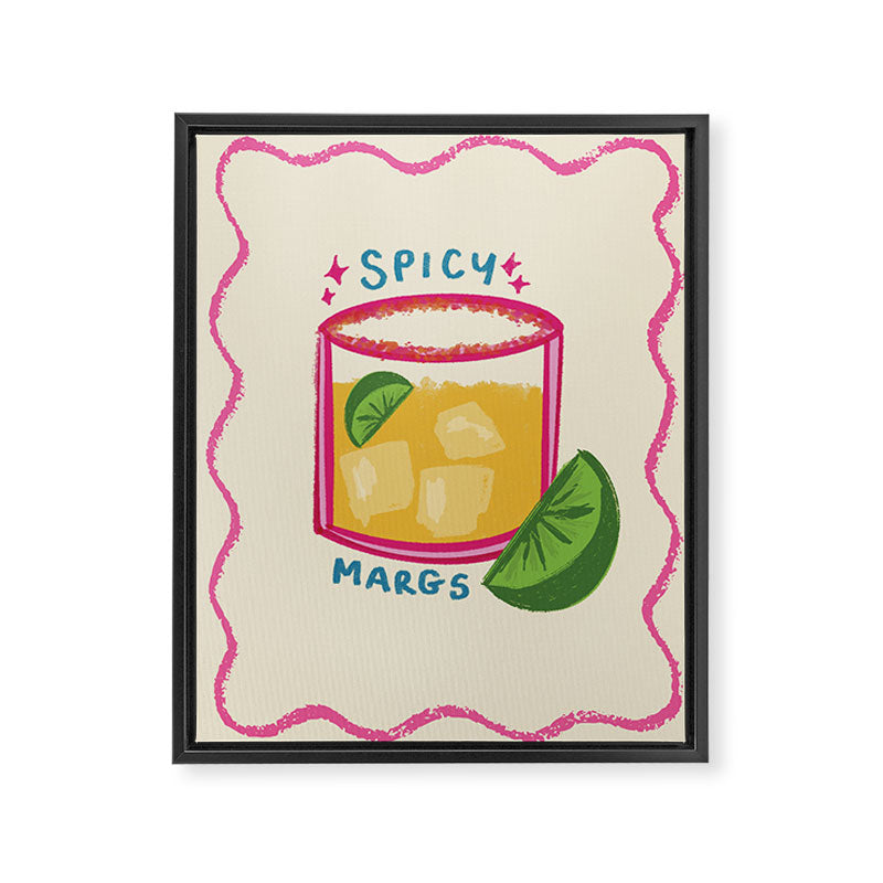 Spicy Margs Cocktail Print Framed Canvas Print Gallery Image 6