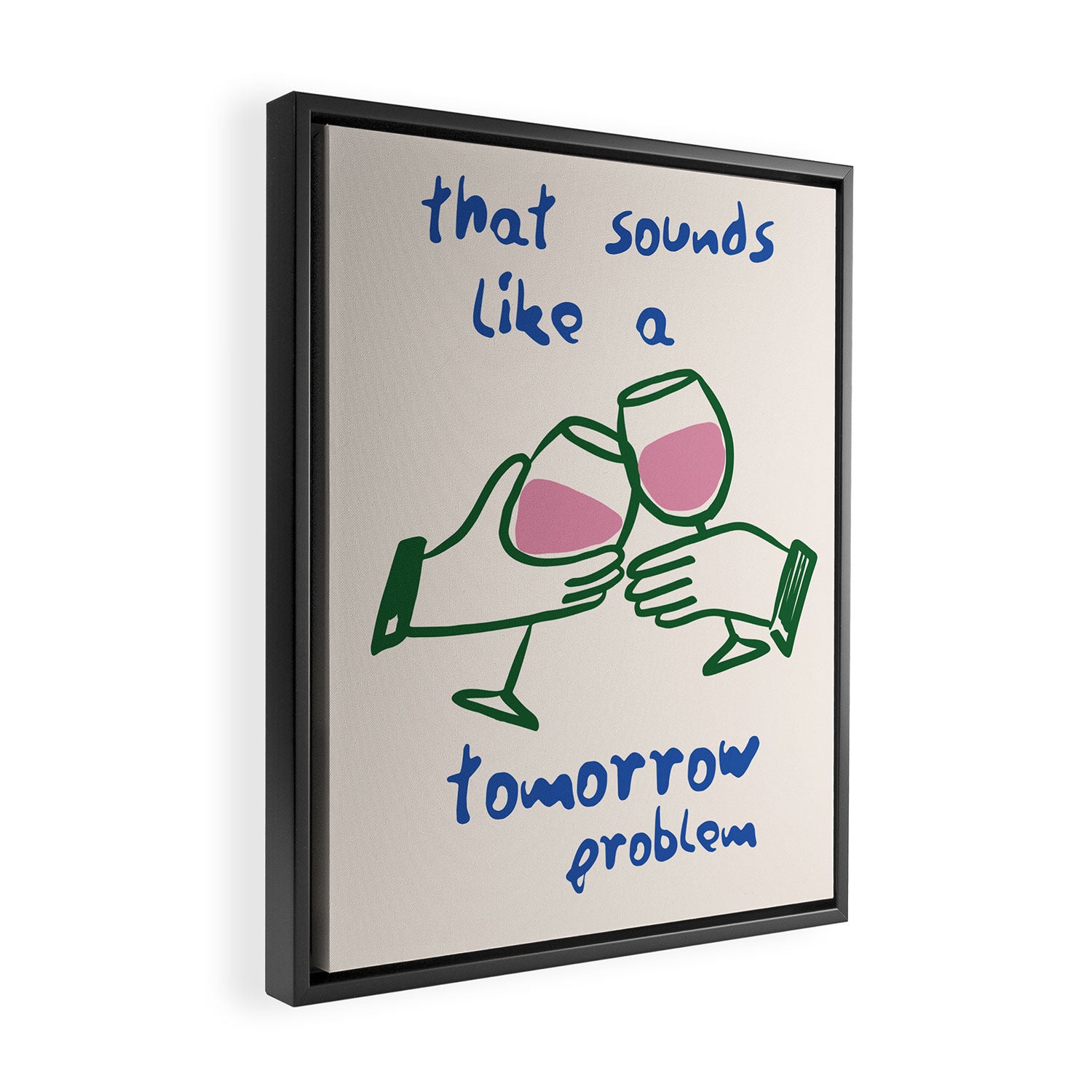 Wine Quote Kitchen Humorous Kitchen Quote Print Framed Canvas Print Gallery Image 2