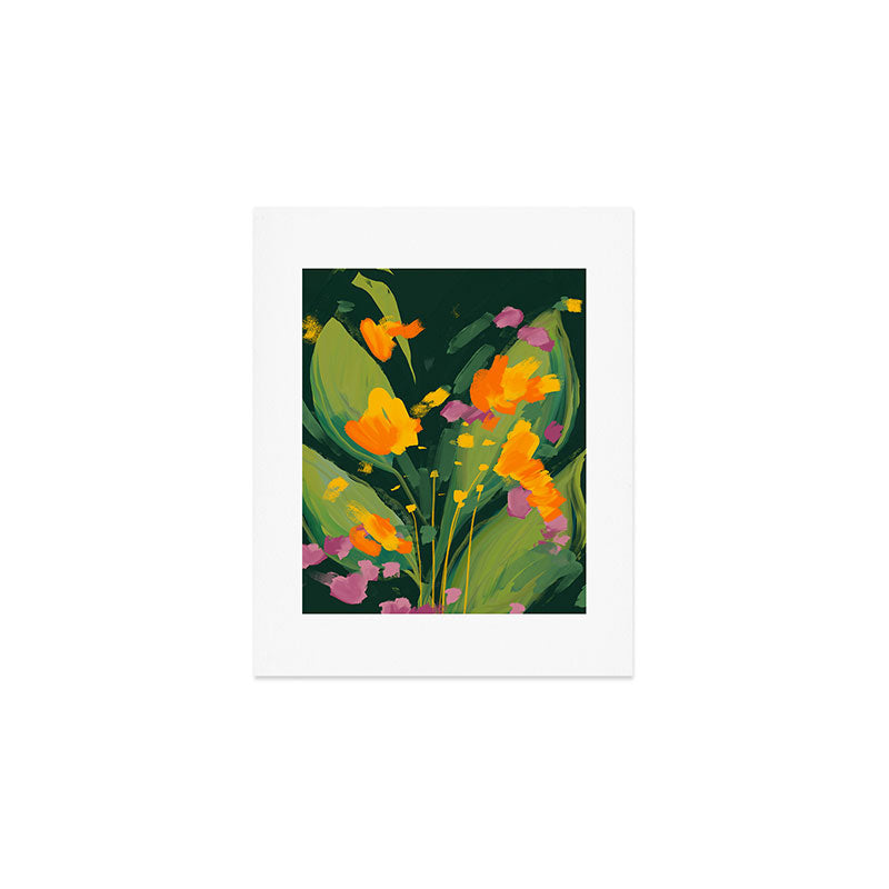 Abstract Floral Evening Art Print Gallery Image 1