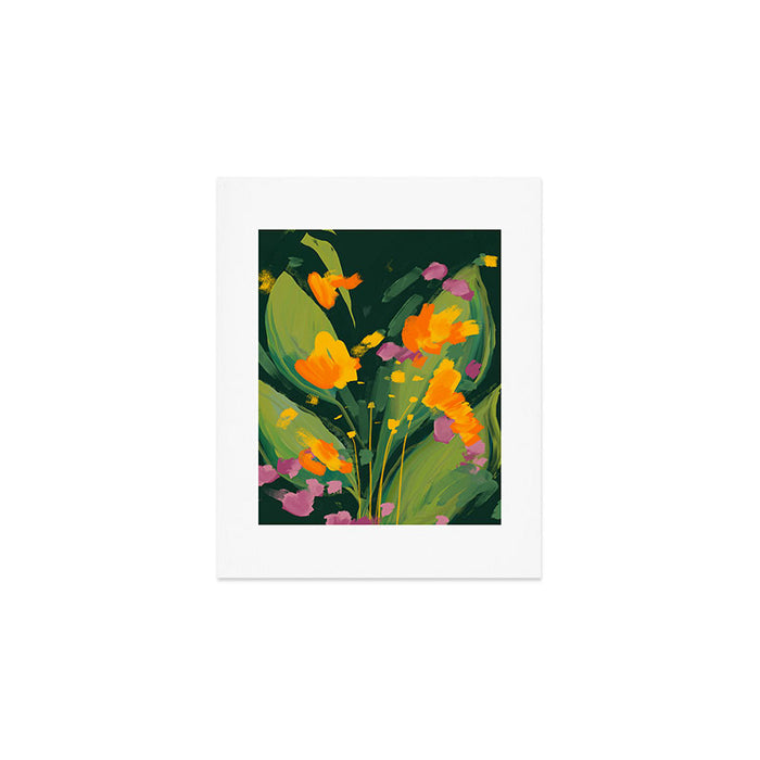 Abstract Floral Evening Art Print Gallery Image 1