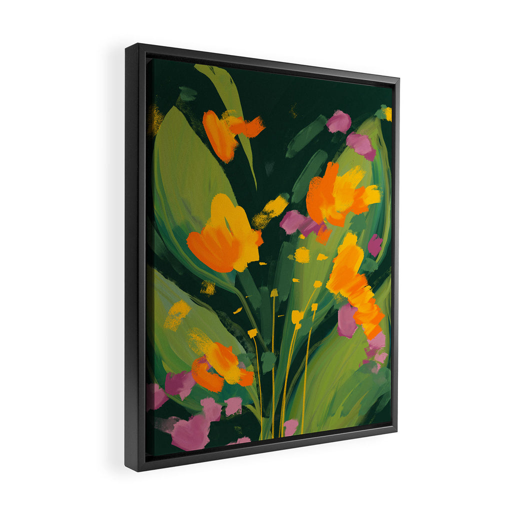 Abstract Floral Evening Framed Canvas Print Gallery Image 2