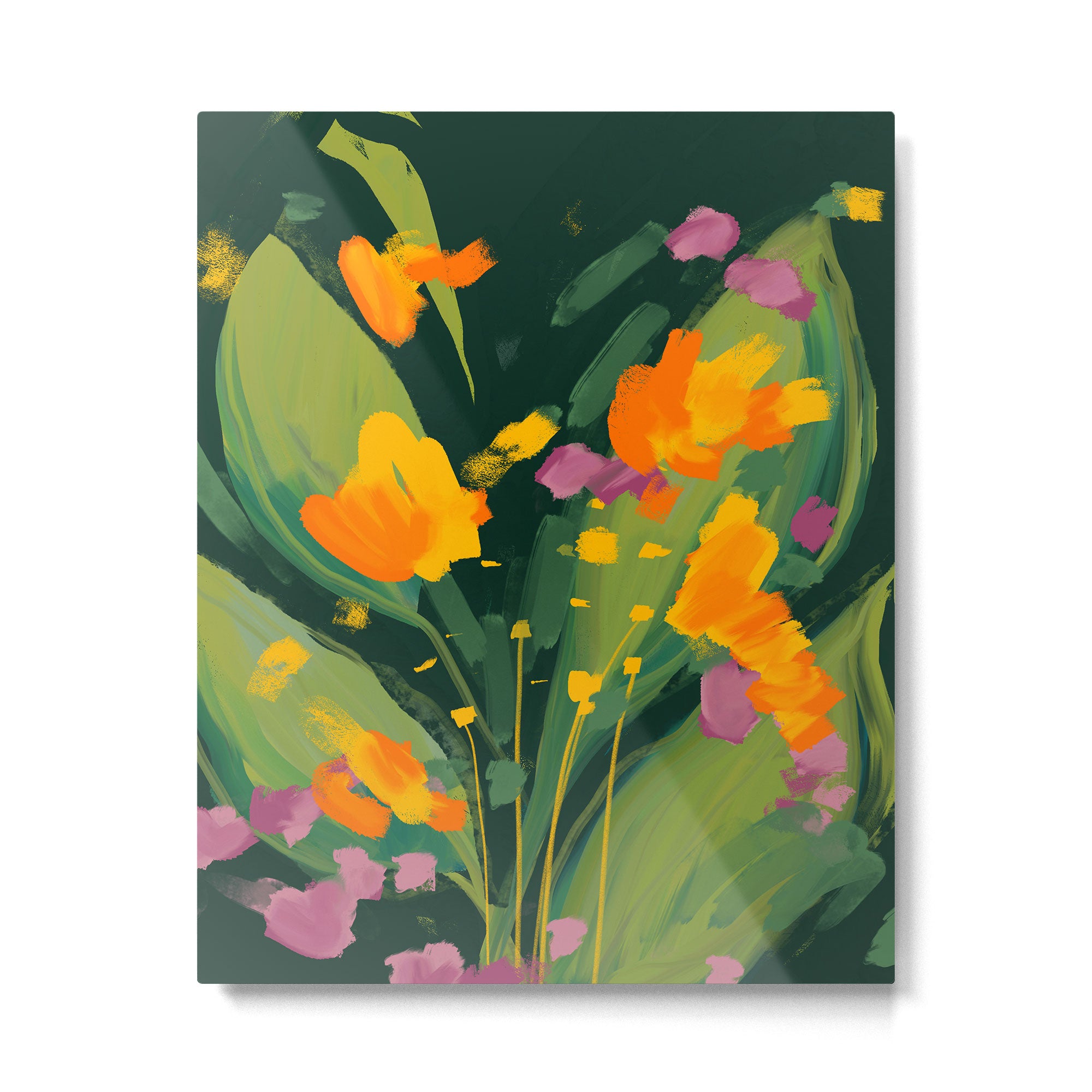 Abstract Floral Evening Metal Print Gallery Image 6
