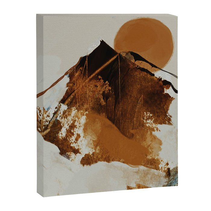 abstract mountains, rustic orange sunrise Canvas Print Gallery Image 1