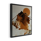 abstract mountains, rustic orange sunrise Framed Canvas Print Gallery Image 2