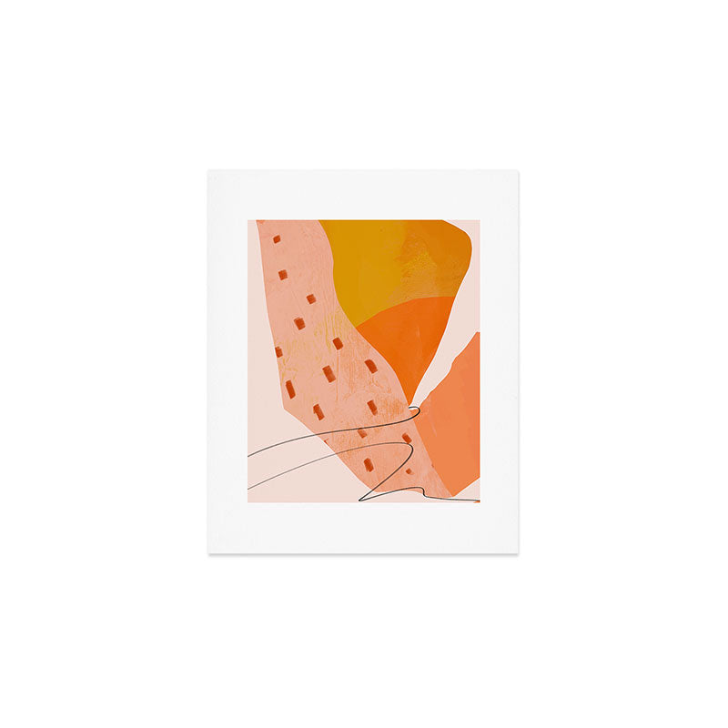 Abstract Sherbet Shapes Of Orange And Yellow. Art Print Gallery Image 1