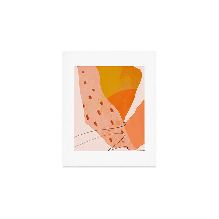 Abstract Sherbet Shapes Of Orange And Yellow. Art Print Gallery Image 1