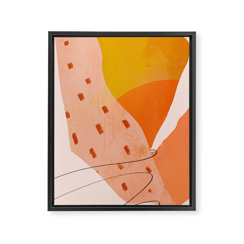 Abstract Sherbet Shapes Of Orange And Yellow. Framed Canvas Print Gallery Image 8