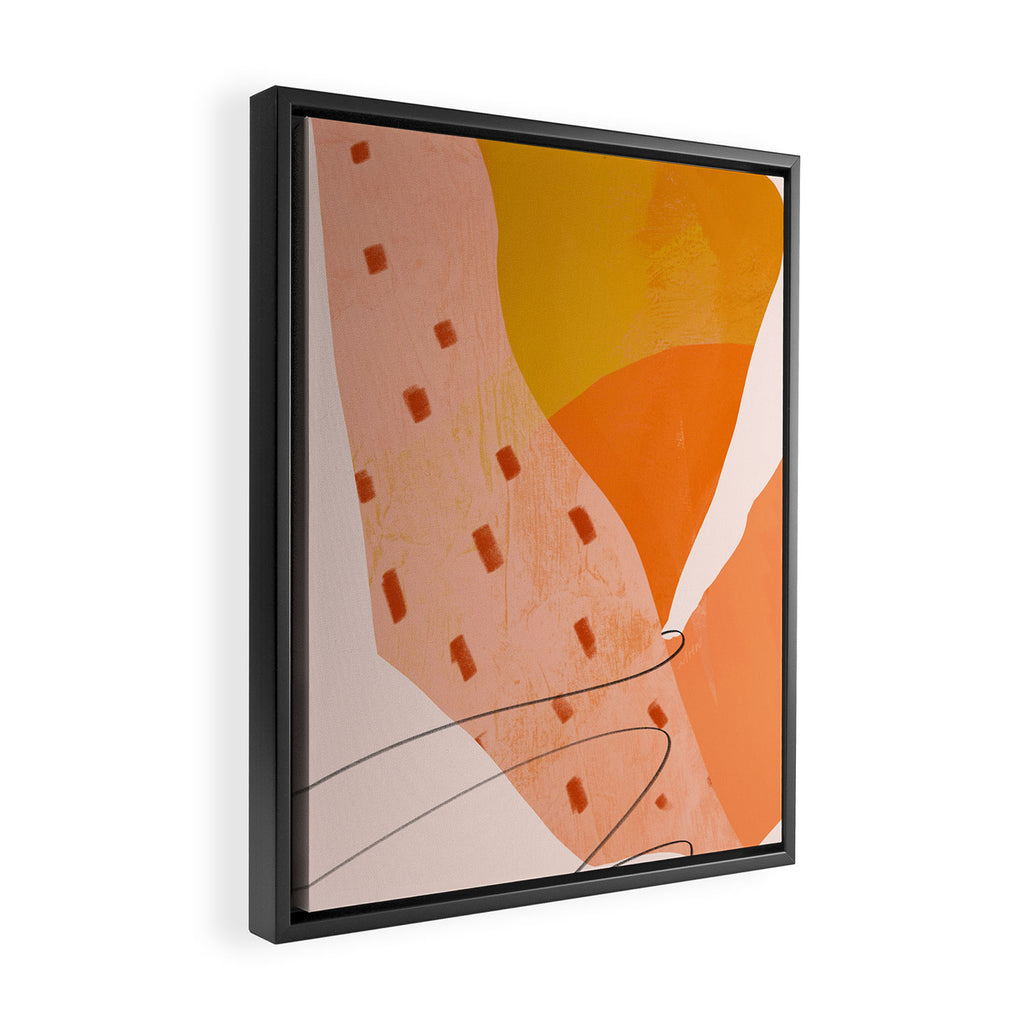 Abstract Sherbet Shapes Of Orange And Yellow. Framed Canvas Print Gallery Image 2