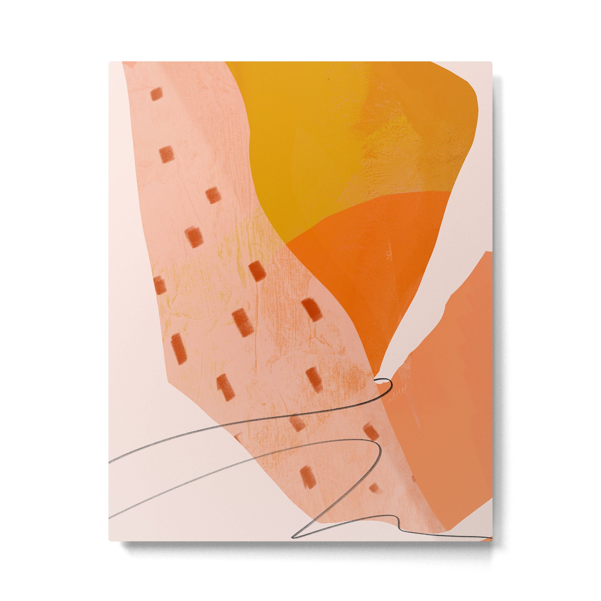 Abstract Sherbet Shapes Of Orange And Yellow. Metal Print Gallery Image 6