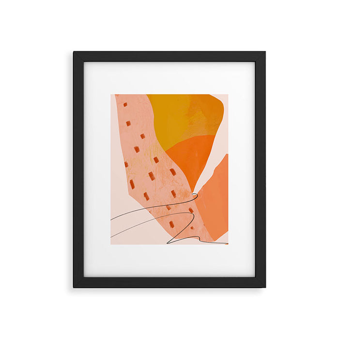 Abstract Sherbet Shapes Of Orange And Yellow. Framed Art Print Gallery Image 1