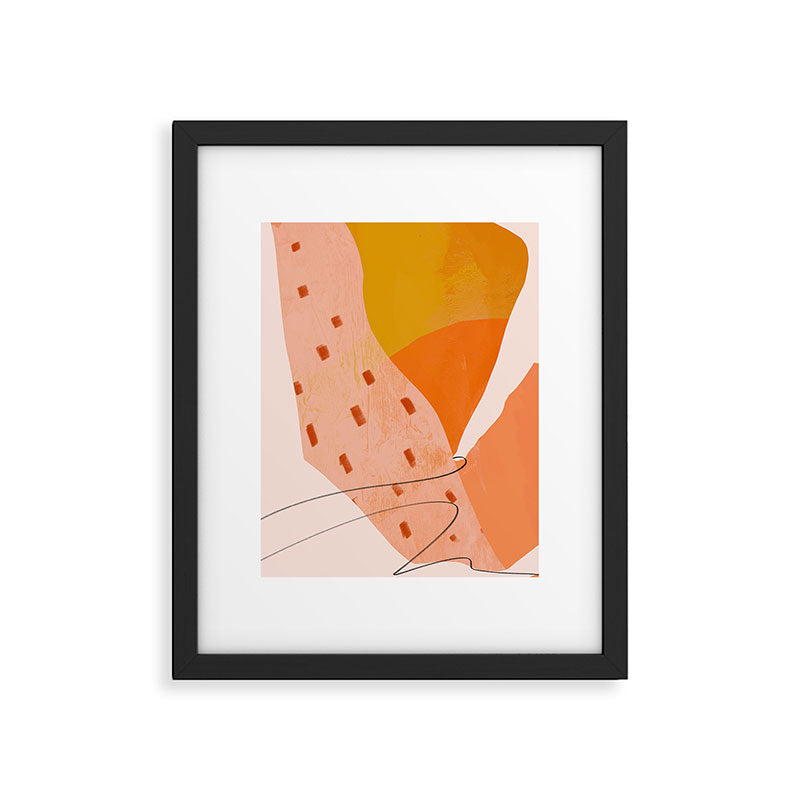 Abstract Sherbet Shapes Of Orange And Yellow. Framed Art Print Gallery Image 6