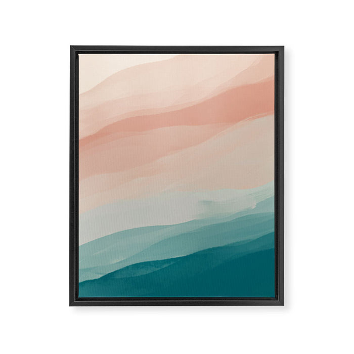 An Abstract Beach Walk Along The Shore Framed Canvas Print Gallery Image 1