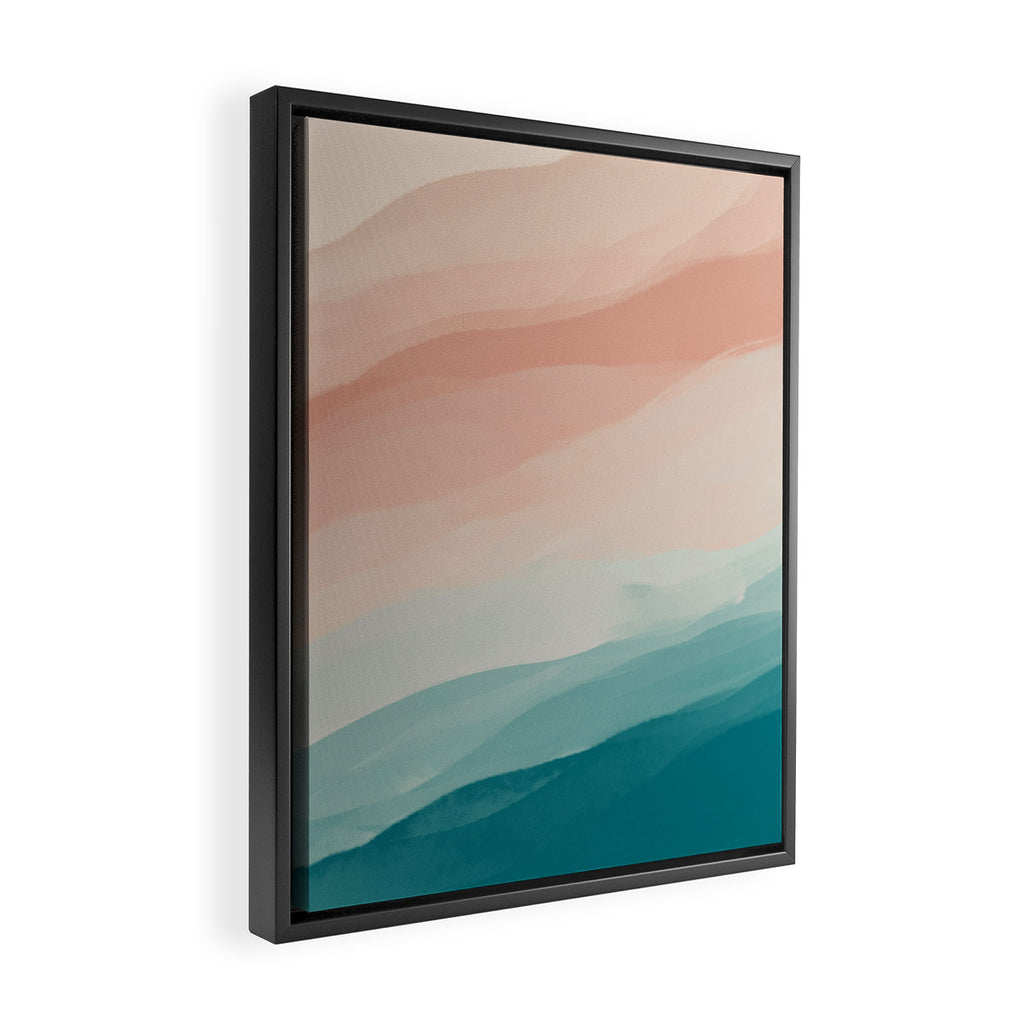 An Abstract Beach Walk Along The Shore Framed Canvas Print Gallery Image 2