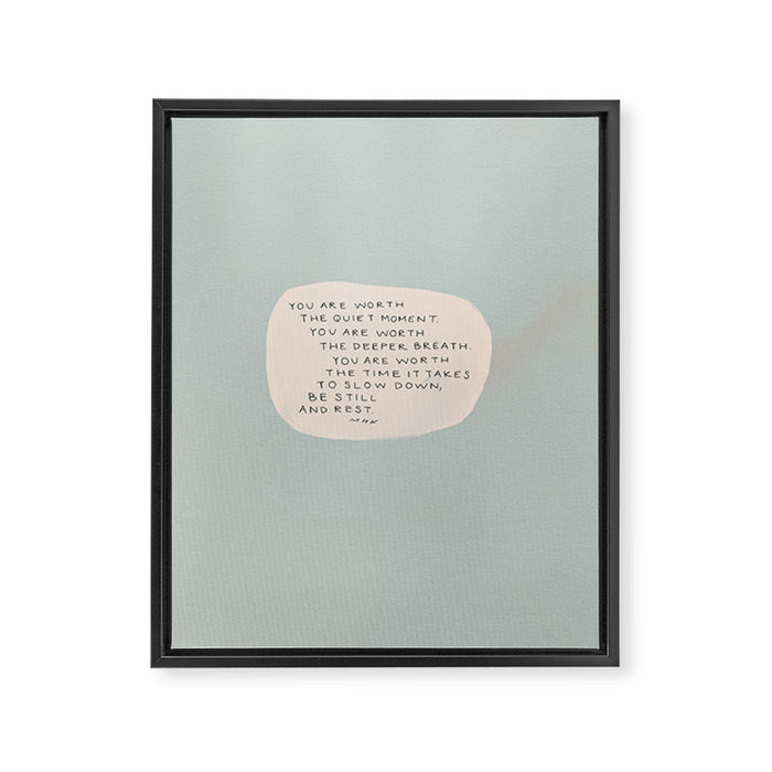 Be Still And Rest. Framed Canvas Print Gallery Image 1