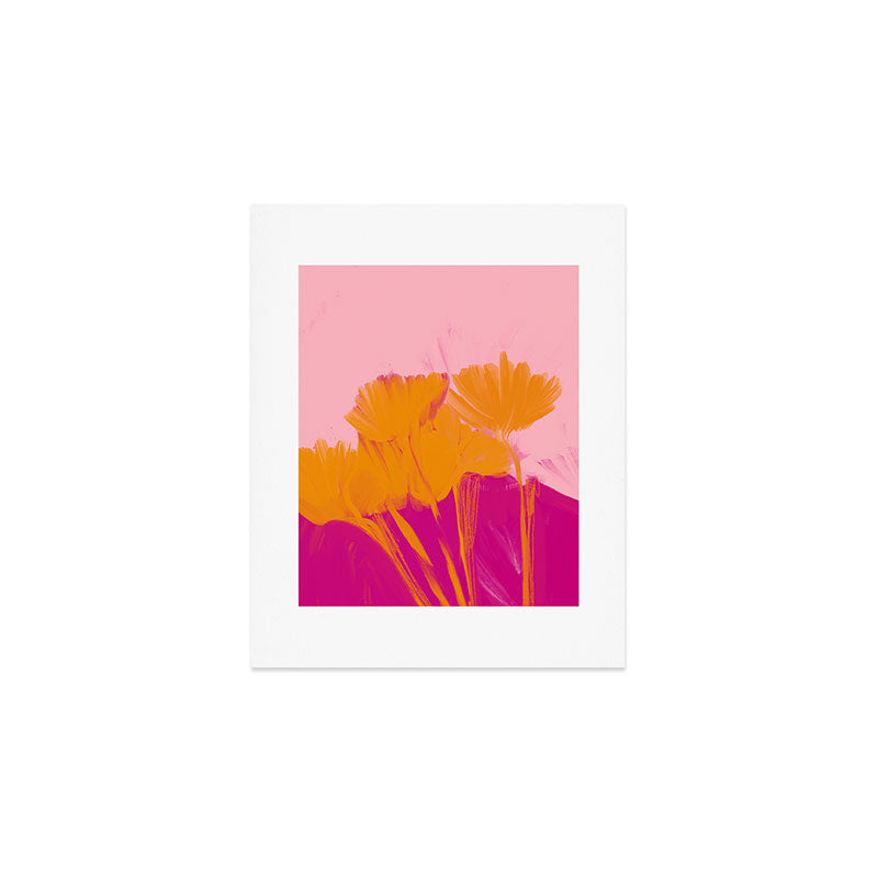 Bloom In Orange & Pink Art Print Gallery Image 1