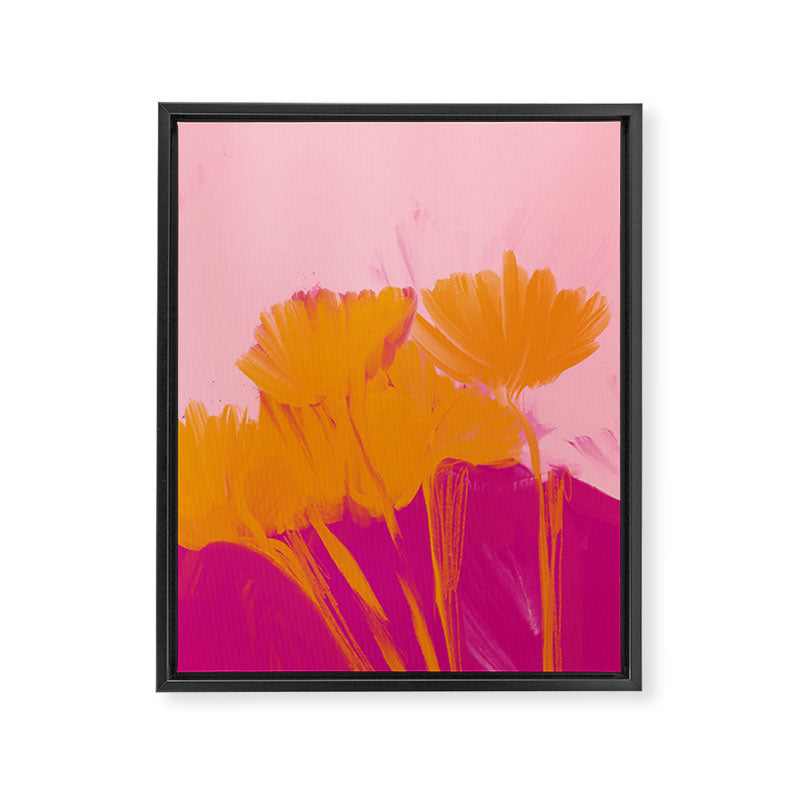 Bloom In Orange & Pink Framed Canvas Print Gallery Image 8