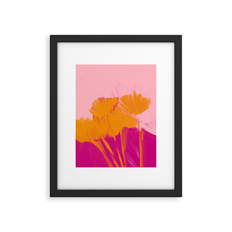 Bloom In Orange & Pink Framed Art Print Gallery Image 6