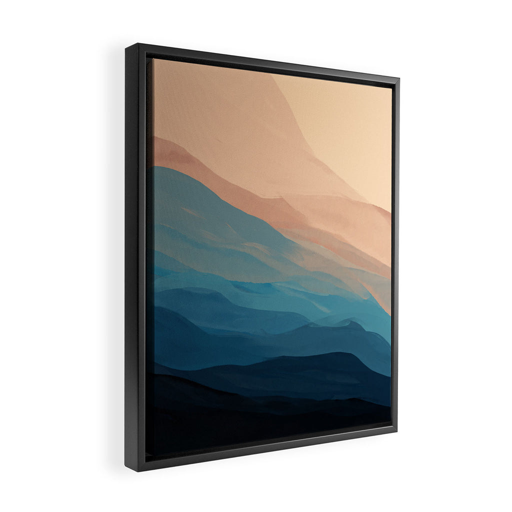Blue Waves In Desert Peaks Framed Canvas Print Gallery Image 2