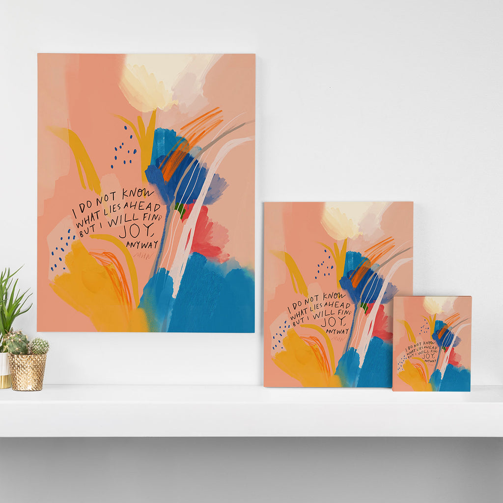 Find Joy. The Abstract Colorful Florals Canvas Print Gallery Image 3