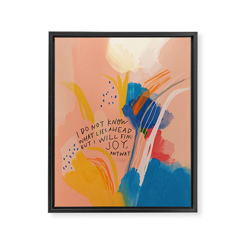 Find Joy. The Abstract Colorful Florals Framed Canvas Print Gallery Image 3