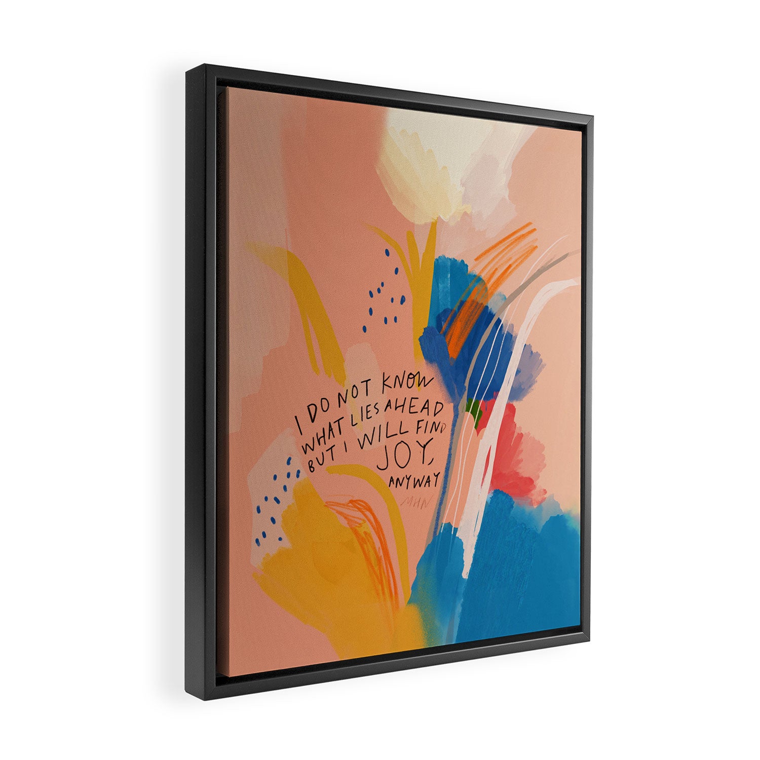 Find Joy. The Abstract Colorful Florals Framed Canvas Print Gallery Image 2