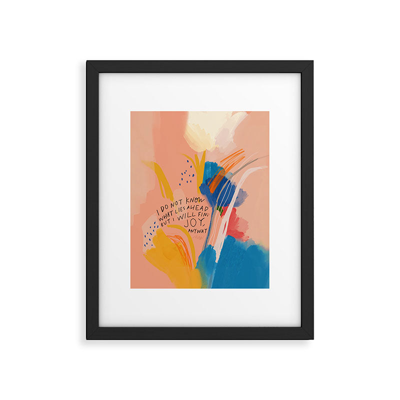 Find Joy. The Abstract Colorful Florals Framed Art Print Gallery Image 6