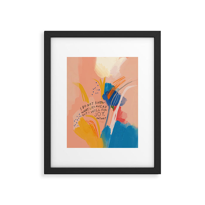 Find Joy. The Abstract Colorful Florals Framed Art Print Gallery Image 1