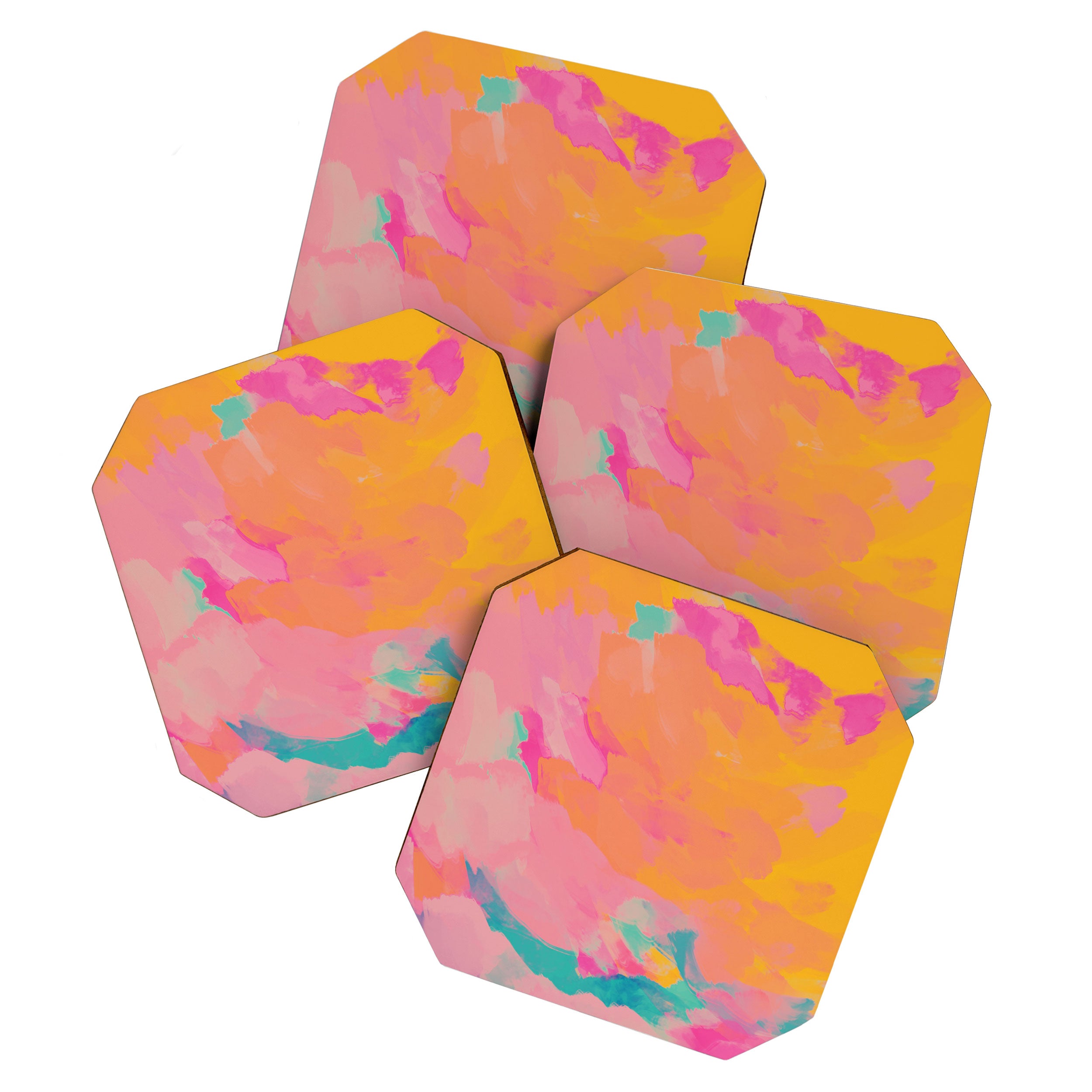 full color abstract sunset Coaster Gallery Image 1