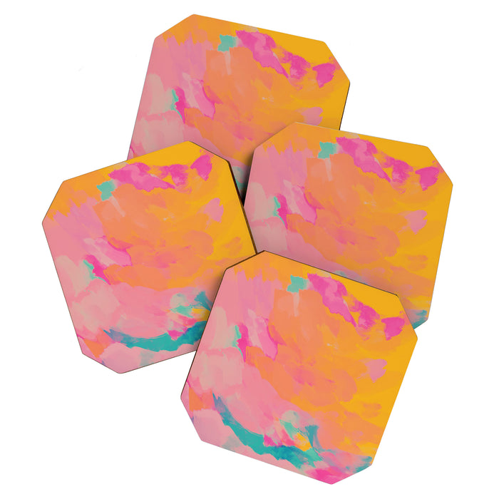 full color abstract sunset Coaster Gallery Image 1