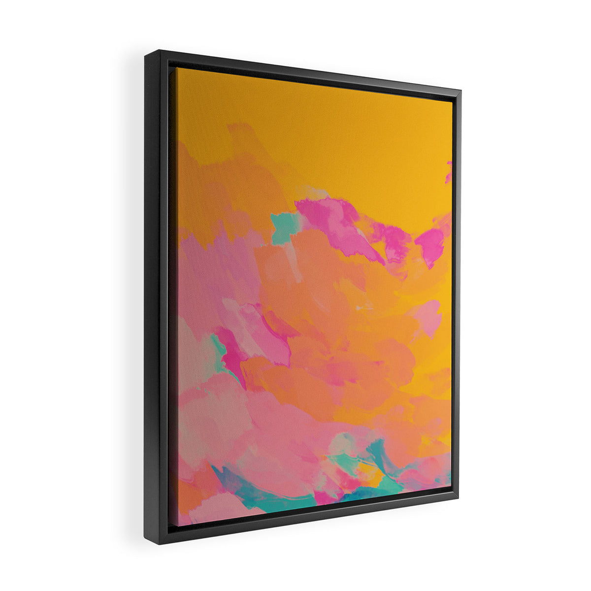 full color abstract sunset Framed Canvas Print Gallery Image 2