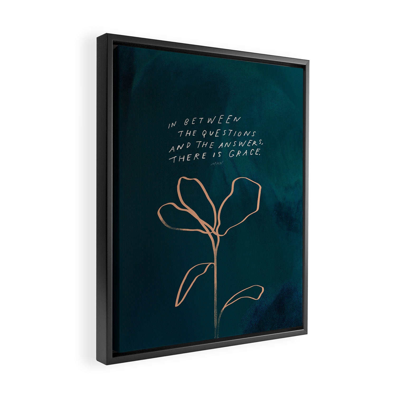 "In Between The Questions And The Answers, There Is Grace." Framed Canvas Print Gallery Image 2