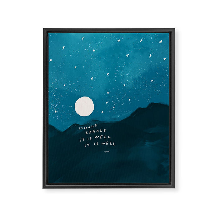"Inhale Exhale It is Well It Is Well" Framed Canvas Print Gallery Image 1