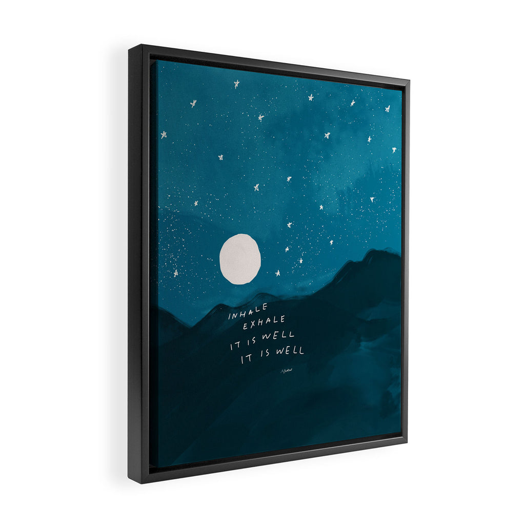 "Inhale Exhale It is Well It Is Well" Framed Canvas Print Gallery Image 2