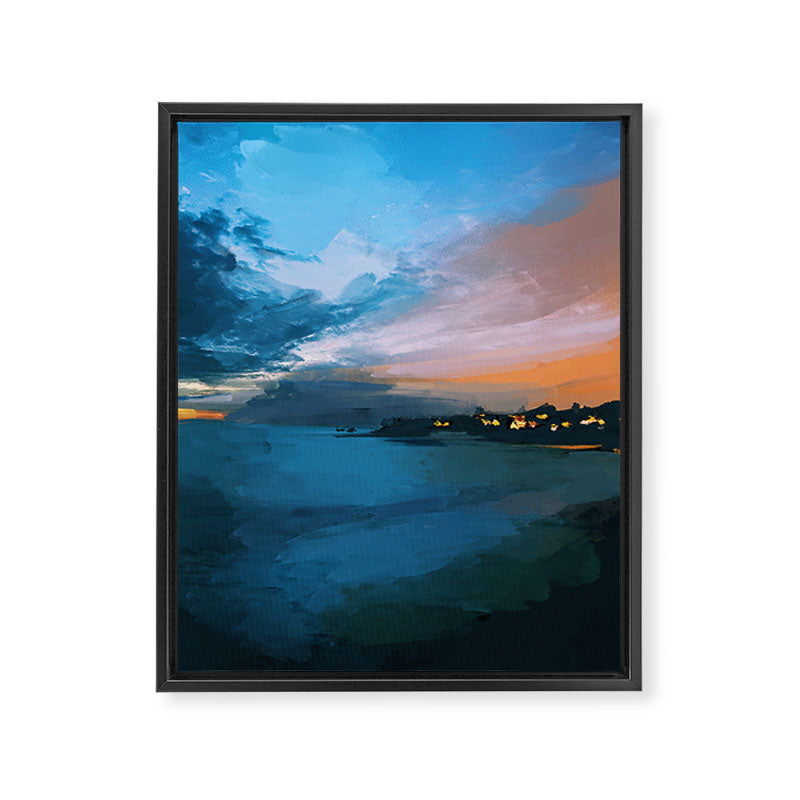 Laguna Beach At Night Framed Canvas Print Gallery Image 8