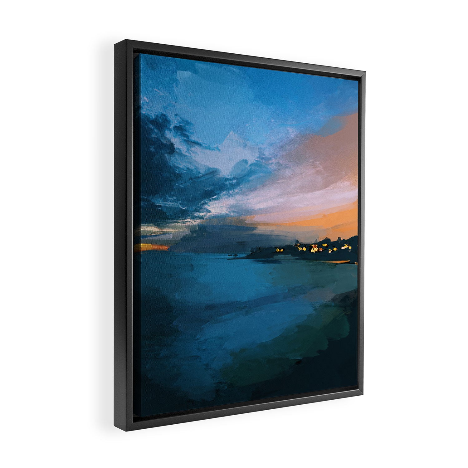 Laguna Beach At Night Framed Canvas Print Gallery Image 2