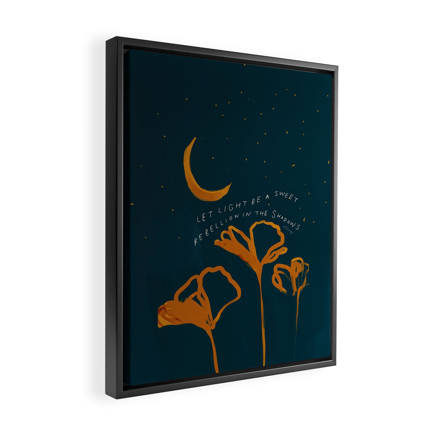 "Let Light Be A Sweet Rebellion In The Shadows" Framed Canvas Print Gallery Image 2