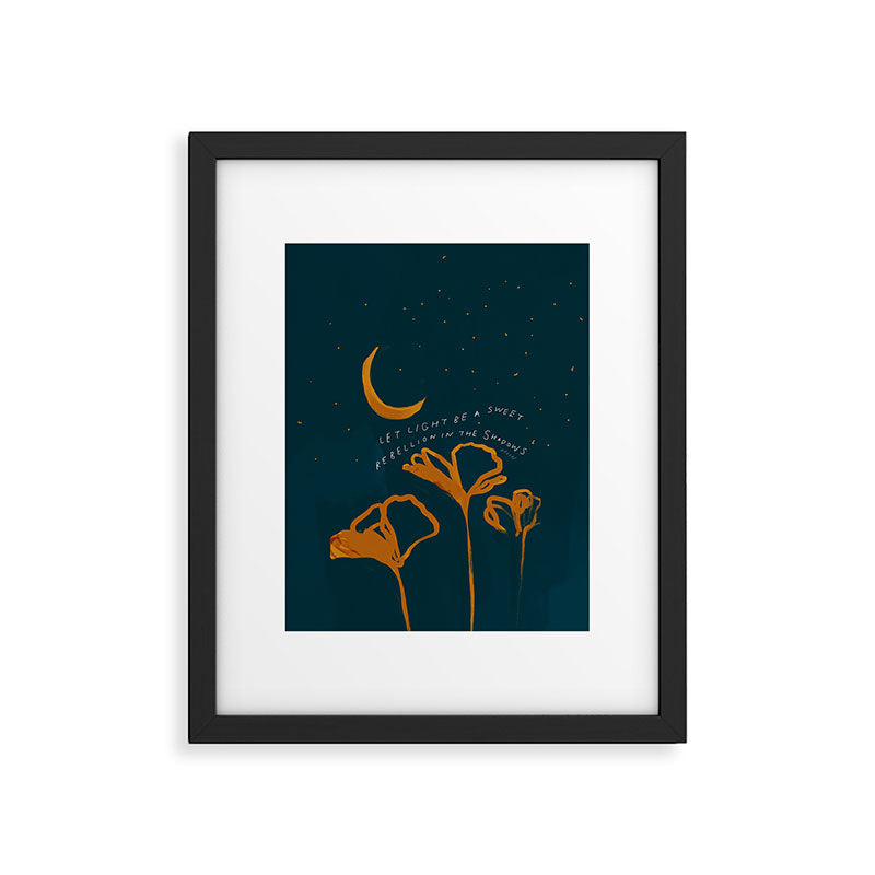 "Let Light Be A Sweet Rebellion In The Shadows" Framed Art Print Gallery Image 4