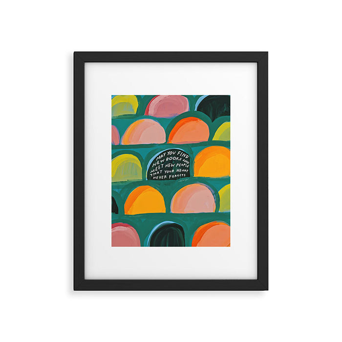 Meet New Books, Meet New People - Book Lover Art Framed Art Print Gallery Image 1