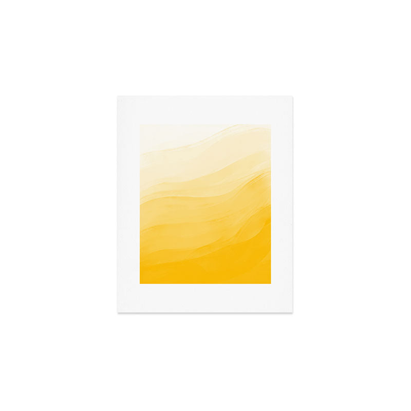 Monochromatic Pale Yellow into Gold Abstract Painting Art Print Gallery Image 1