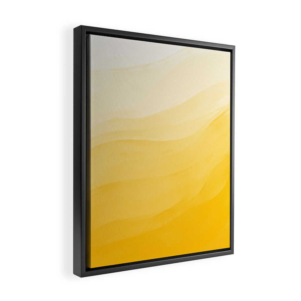 Monochromatic Pale Yellow into Gold Abstract Painting Framed Canvas Print Gallery Image 2