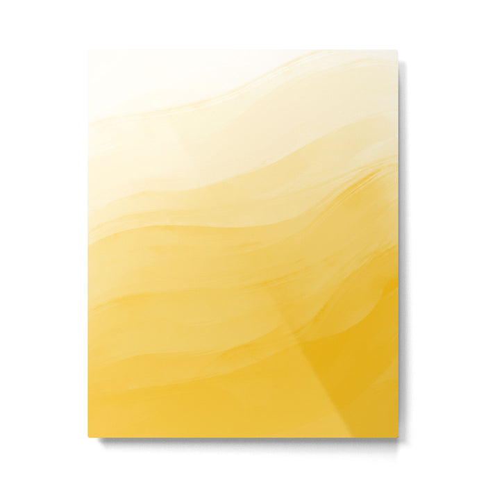 Monochromatic Pale Yellow into Gold Abstract Painting Metal Print Gallery Image 1