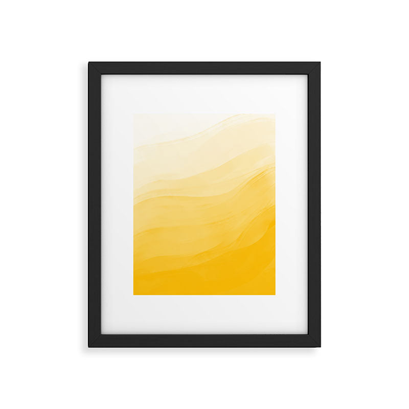 Monochromatic Pale Yellow into Gold Abstract Painting Framed Art Print Gallery Image 4