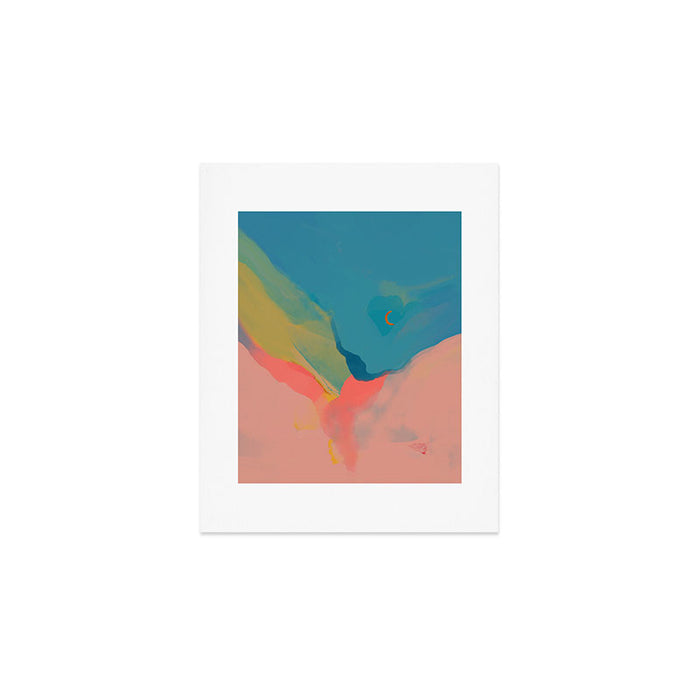 Moon Light On Rainbow Pastel | Night Sky Texture Design Art Print Gallery Image 1