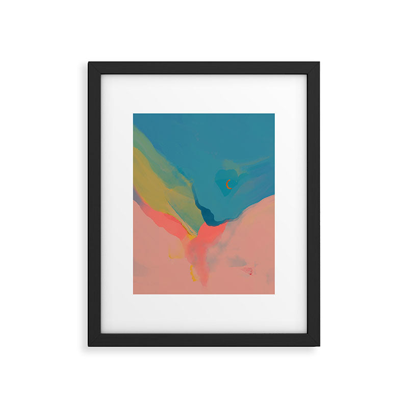 Moon Light On Rainbow Pastel | Night Sky Texture Design Framed Art Print Gallery Image 6