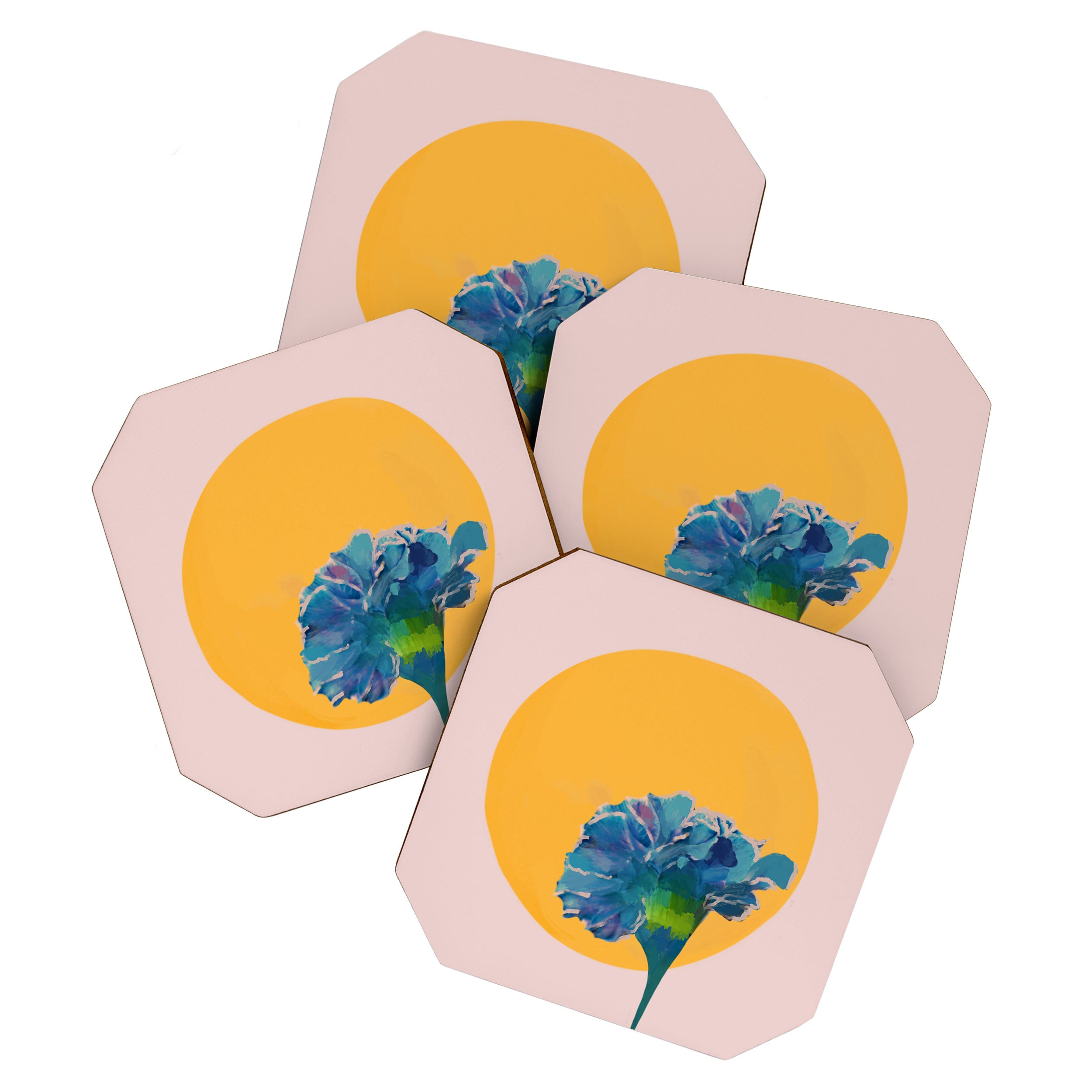 noonday flower | minimal floral Coaster Gallery Image 1