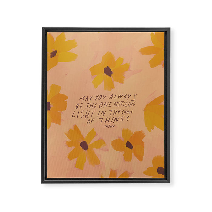 Noticing Light In The Chaos Of Things Framed Canvas Print Gallery Image 1